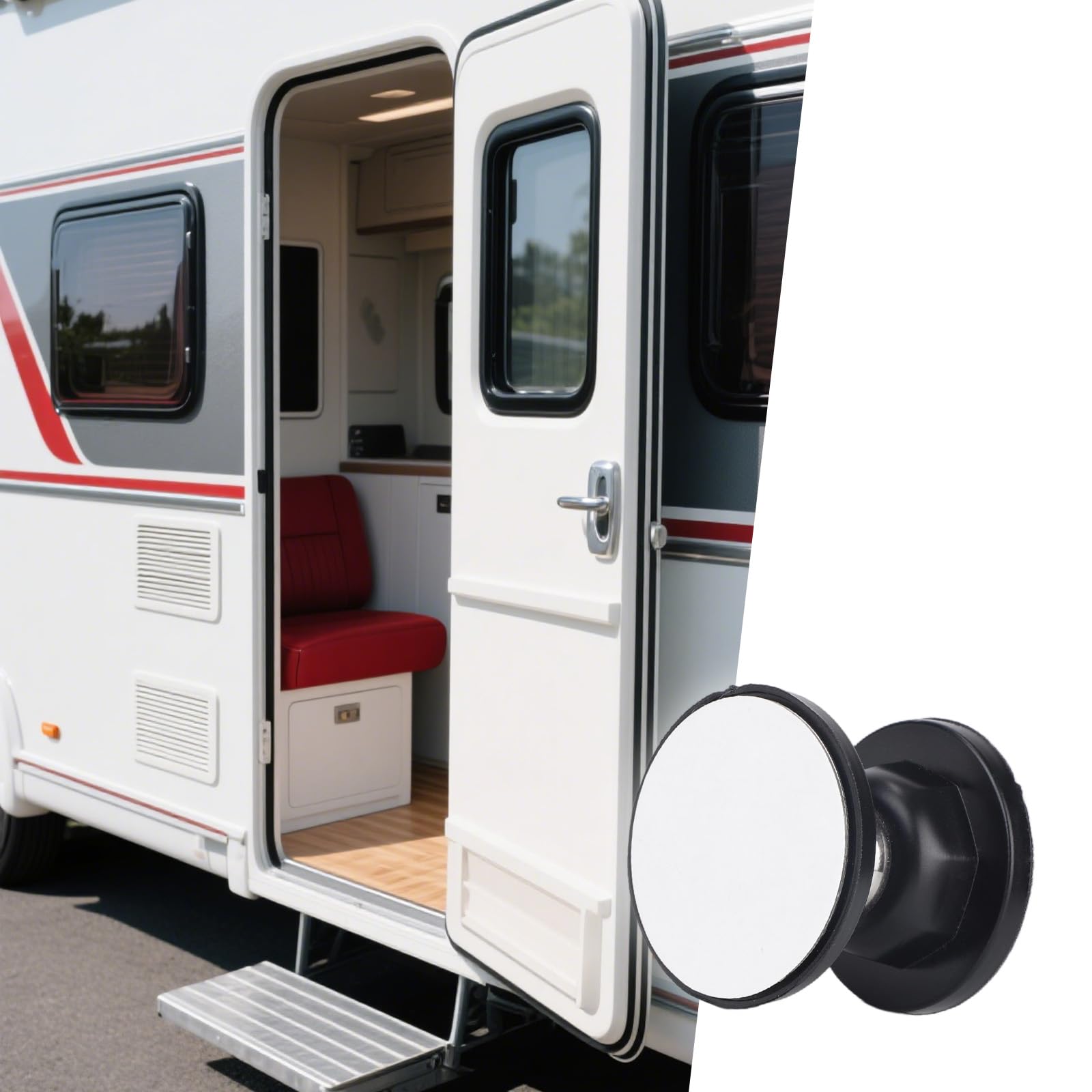Photo 1 of RV Magnetic Door Catch, Strong Magnetic Door Holder Stopper for RV Camper Trailer No Drilling Motorhome Must Have Accessory Essentials(Black)