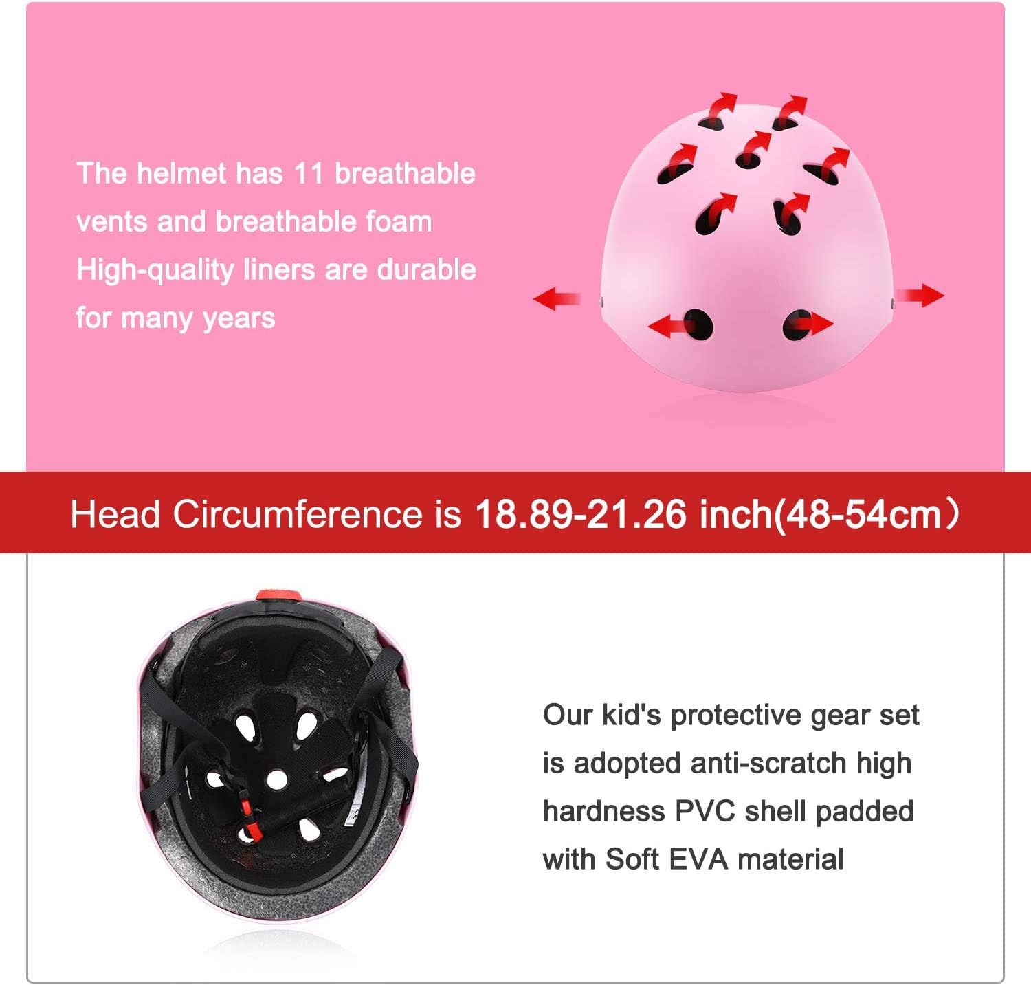 SANSIRP Kid's Protective Gear Set for Ages 3-8, Adjustable Helmet with Knee Pads Elbow Pads Wrist Guards CPSC Certified for Skateboard, Scooter, Roller Skating, Cycling, Outdoor Sports Set Suitable : Sports & Outdoors