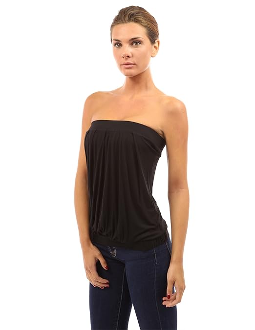 PattyBoutik Damen Sexy Schulterfreies Top mit Plissee