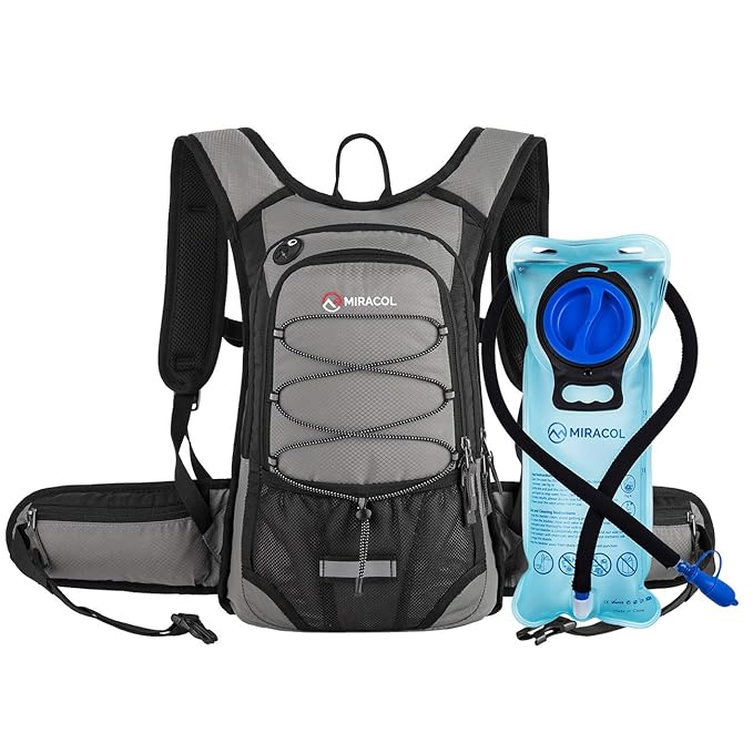 MIRACOL Hydration Backpack with 2L Water Bladder, Thermal Insulation Pack Keeps Liquid Cool up