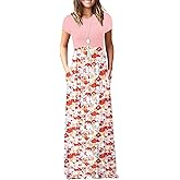AUSELILY Women's Classic Short Sleeve Loose Plain Casual Long Maxi Dresses for Women 2026