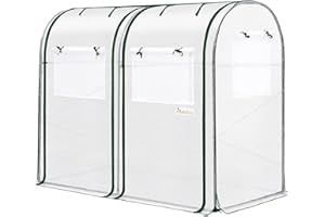 KING BIRD Upgraded Tomato Mini Greenhouse for Indoor Outdoor, Heavy Duty Powder-Coated Steel, 2 Zippered Doors 4 Screen Windows, Tall Garden Plant Hot House, 8 Stakes 4 Ropes, 73" x 37" x 59", White