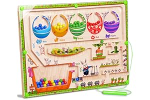 Waybla Easter Magnetic Color & Number Maze Puzzle, Montessori Fine Motor Skills Toys for Girls Boys, Early Learning Easter Toys, Easter Gifts, Easter Basket Stuffers for Kids