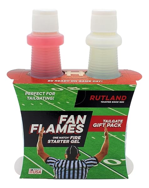 RUTLAND PRODUCTS 4914 FAN FLAMES FOOTBALL TEAM COLORS FIRE STARTER, MAROON & CLEAR