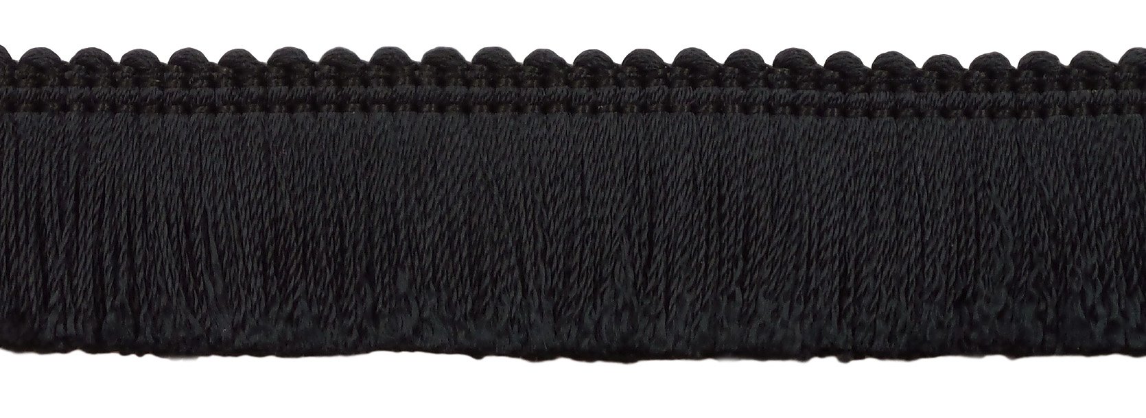 3.5cm Long (1 1/2") Basic Trim Collection Brush Fringe Trim (Style# 0150SB-PY) Pure Black #K9 (Jet Black) 4.5m Value Pack (5 yards/15 ft)