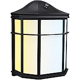 LEONLITE 3CCT Dusk to Dawn Outdoor Wall Light, LED Wall Sconce, 15W(100W Eqv.), Exterior Light Fixture Wall Mount, Frosted Wa