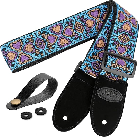 Dulphee Guitar Strap with 2 Strap Locks & 1 Strap Button