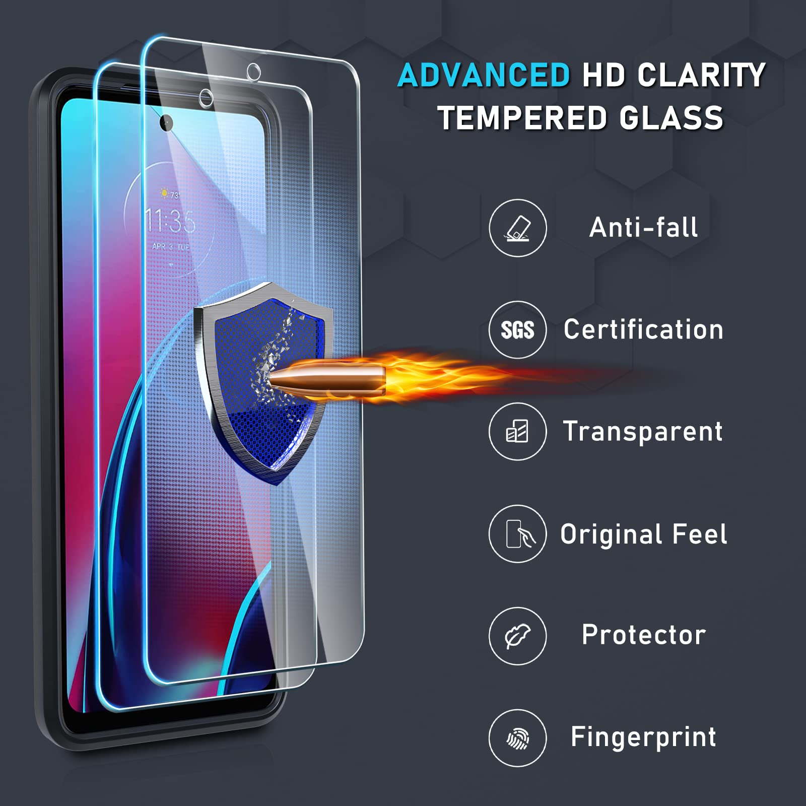 Janmitta Motorola Moto G 5G 2022 Case with Screen Protector[2 Pack], Heavy Duty Shockproof Full Body Protective Phone Cover,Built in Rotatable Magnetic Ring Holder Kickstand,Black Matte