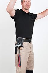kwb 906110 Hammer Holder Leather with Moving Arms and Belt Slots for Belts up view 2