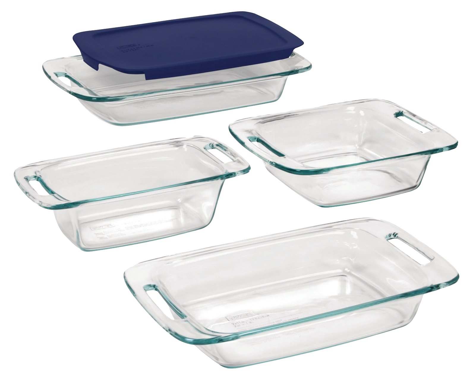 Kitchen Bakeware Set 5-Piece Easy Grab Rectangle Clear Glass Pyrex ...