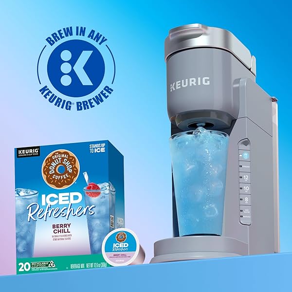 THE ORIGINAL DONUT SHOP ICED REFRESHERS, BERRY CHILL, BREW OVER ICE SINGLE SERVE KEURIG K-CUP PODS, 20-COUNT BOX