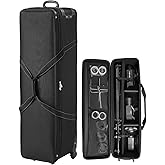 VEVOR Studio Equipment Trolley Case, 51.57 x 14.37 x 14.96 in / 131 x 36.5 x 38 cm, Rolling Camera Bag, Carrying Bag with Whe