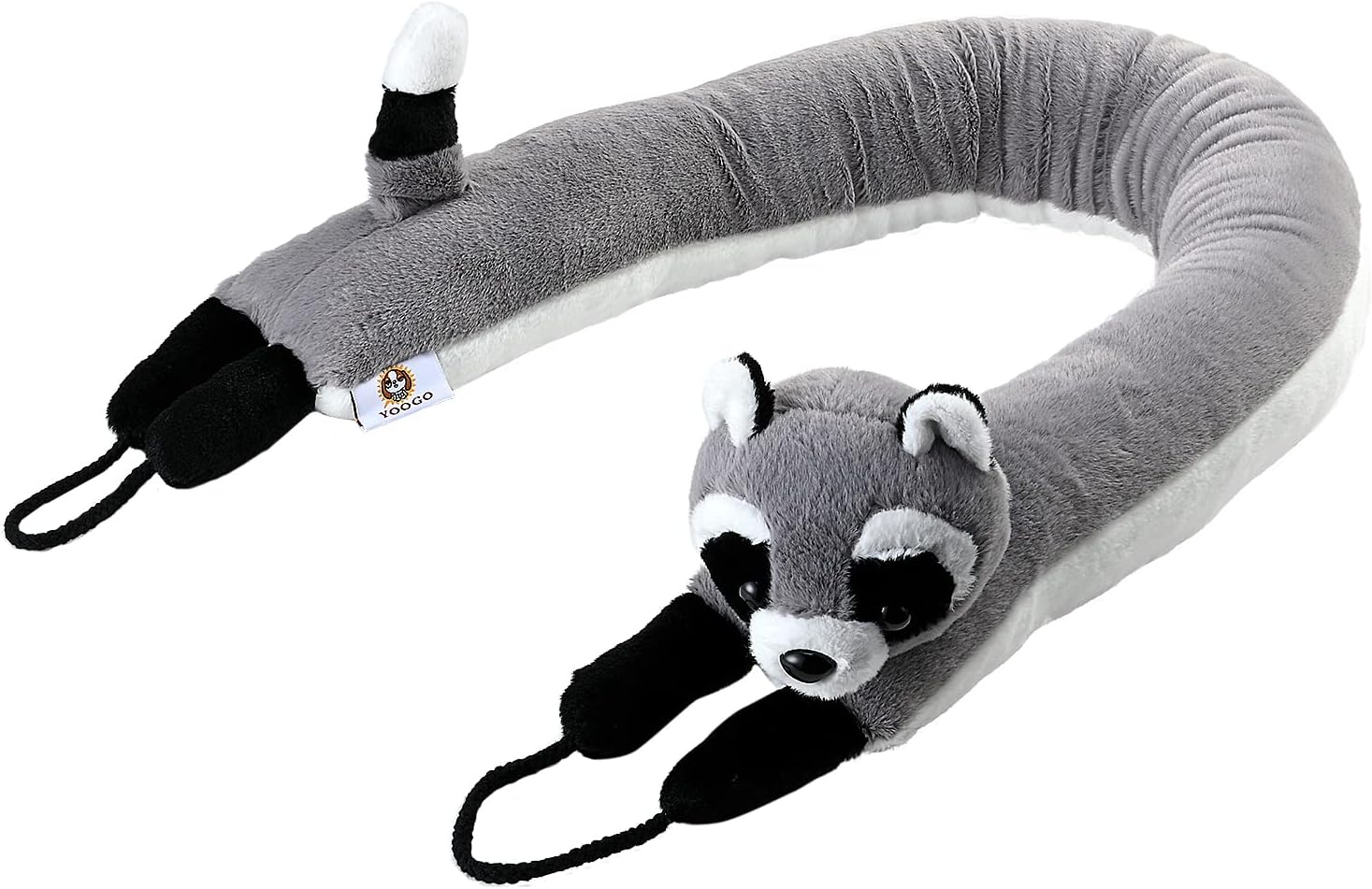 Draft Stoppers - YOOGO Door Draft Stopper, 36 in, Door Snake Draft Insulation Stopper, Weighted Blocker with Hook Loops, Energy Saving & Weather Stripping (Raccoon Fabric, 36 Inches)