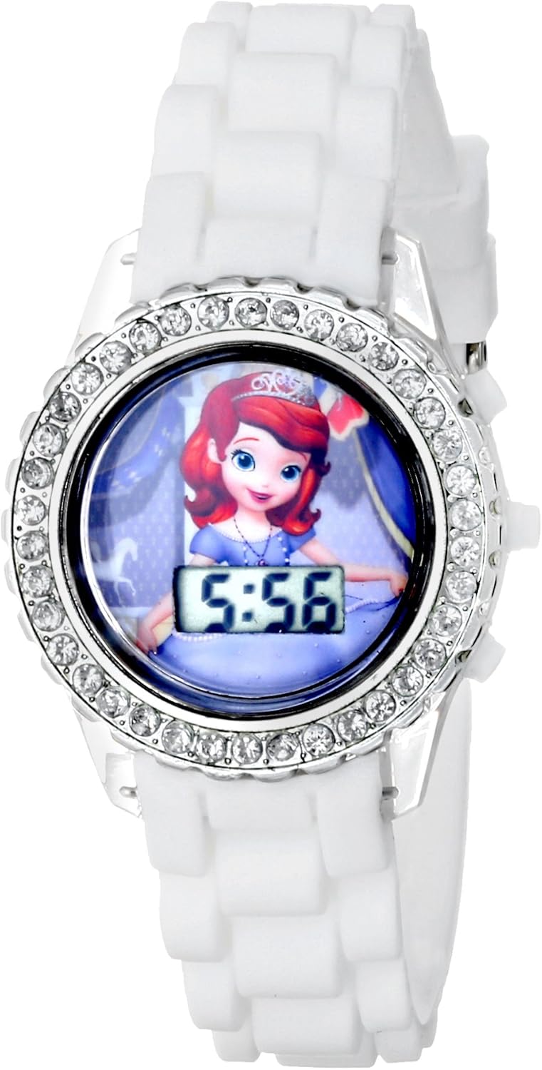 Disney Kids' SOF1481 "Sophia the First" Digital Display Watch with White Band