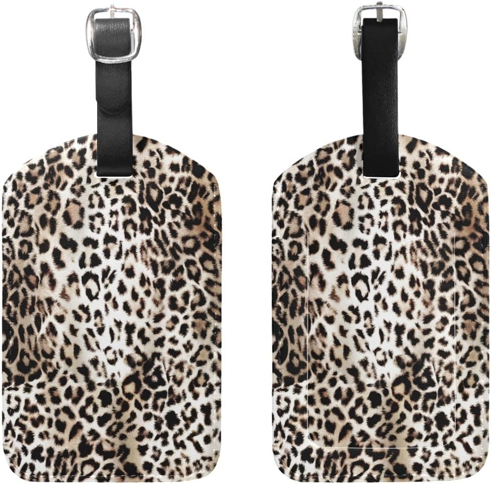 leopard print luggage tag