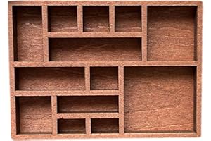 Fenteer Miniature Trinket Shelf Wooden Home Decoration Multi Compartments Jewelry Display Tray, Style B
