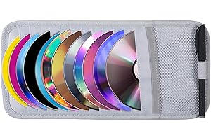BOHUIZ CD Case Holder for Car - DVD Vehicle Visor Storage Orangizer Sun Visor Organizer for CD Visor Case with 12 DVD Storage Sleeves 1 Mesh Pocket 1 Pen Holder(Grey)