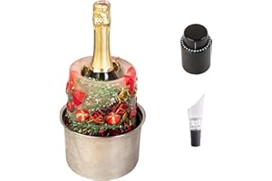 GENERIC Ice Molds with 2 Wine Accessories: Wine Stoppers, Wine Aerator for Wine/Champagne/Liquor Bottles. Bonus: 4 pcs Sunflower Decor. Wine Chiller Bucket Kit for Your Festivities.