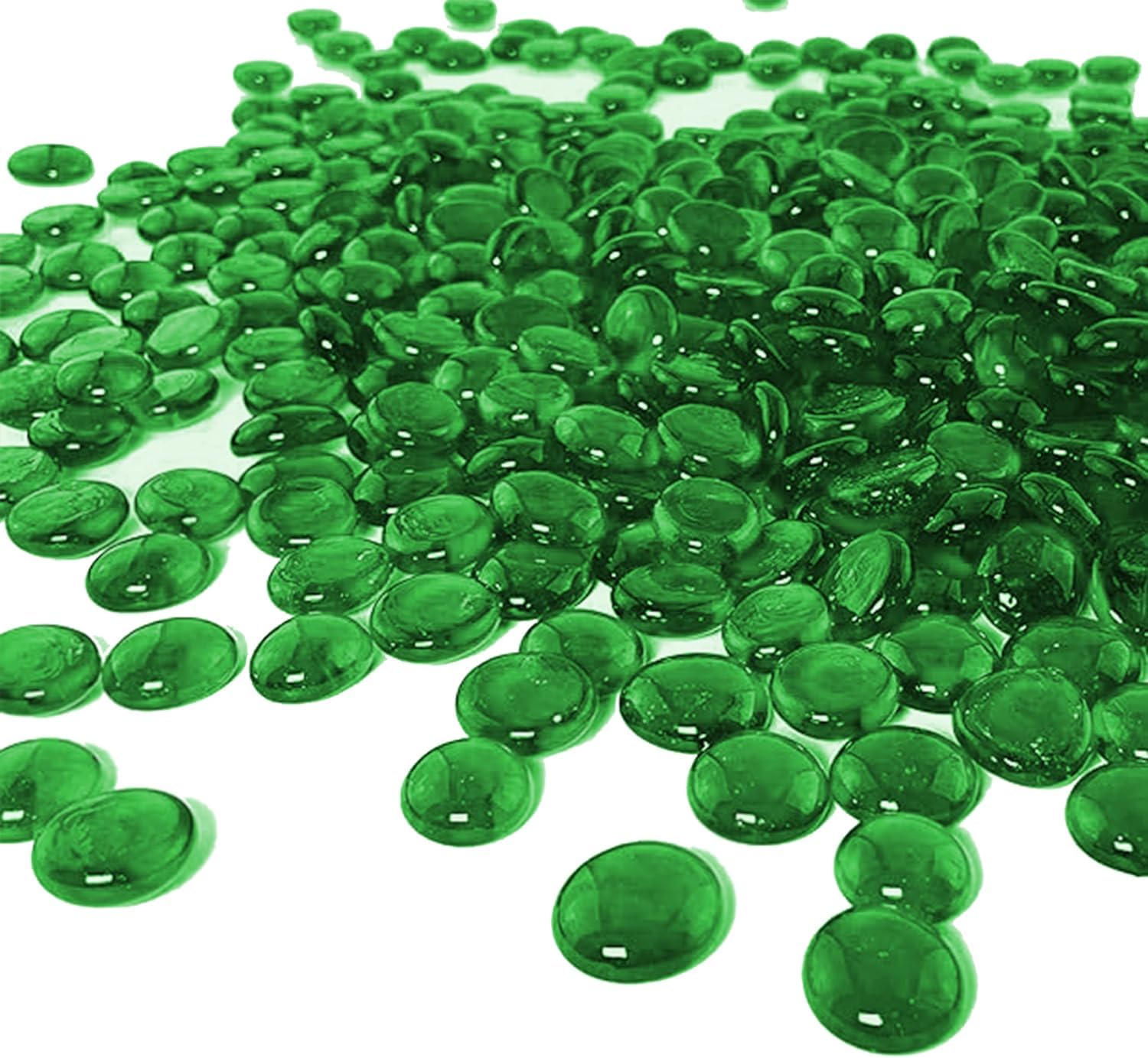 ARSUK Green Glass Pebbles 80pcs, 455g Decorative Stones 17-20mm for Vases, Aquariums, Gardens, Crafts, Home Décor – Sage & Dark Green Glass Pebbles for DIY Projects & Displays