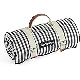 G GOOD GAIN Waterproof Picnic Blanket Portable with Carry Strap for Beach Mat or Family Outdoor Camping Party (Navy Blue)