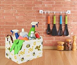 Sanjiaofen Rectangular Kids Storage Bins,Bee Basket