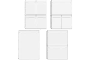 Mogoostry A4 Binder Pockets Zipperless Cash Envelopes Multi Pocket Binder Sleeves with Top Flap Binder Pouches Loose Leaf Inserts Folder Photocard Document Filing Bags