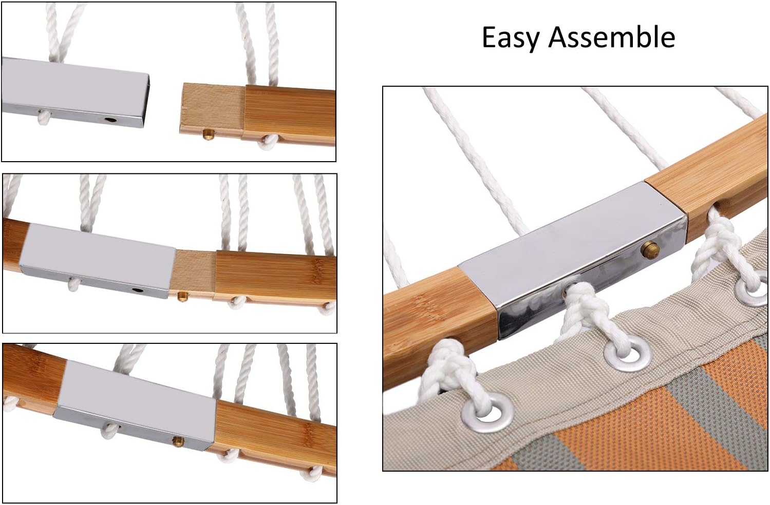 Patio Watcher 14 FT Quick Dry Hammock Folding Curved Bamboo Spreader Bar Portable Hammock for Camping Outdoor Patio Yard, Water Resistance and UV Resistance : Garden & Outdoor