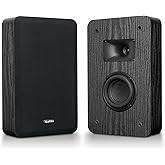 Saiyin On-Wall Speakers (Pair),Flexible Install Wall-Mountable Surround Speaker,4 Ohms,3.5-Inch Woofer with Horn Tweeter,2-Way Passive Speakers for Home Theater, Living Room,Office