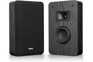 Saiyin On-Wall Speakers (Pair),Flexible Install Wall-Mountable Surround Speaker,4 Ohms,3.5-Inch Woofer with Horn Tweeter,2-Way Passive Speakers for Home Theater, Living Room,Office