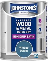 Johnstone's Wood & Metal Paint Satin Finish Vintage Denim 750ml view 7