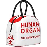 PAVQWEJ Funny Human Organ for Transplant Insulated Lunch Box | Portable Reusable Medical Nurse Waterproof Lunch Bag for Women Men &amp; Gag Gift