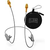 Elgin Ruckus Wireless Bluetooth Earplug Headphones, 25 dB NRR, Noise Canceling Mic, 12-Hour Battery, IP65 Sweatproof, Compliant with OSHA Hearing Safety Standards