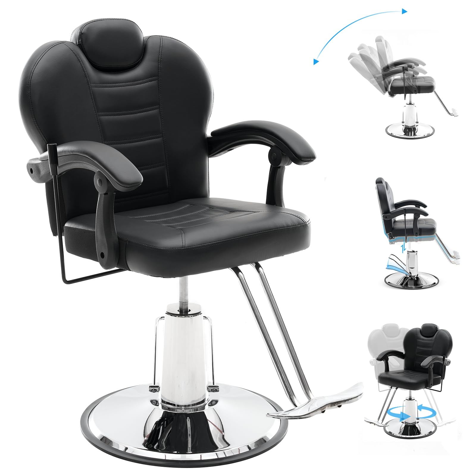Photo 1 of ***PARTS ONLY****
Tatub 90°-135° Reclining Salon Chair for Hair Stylist, 360° Swivel Barber Chair with Heavy Duty Hydraulic Pump, Adjustable Hair Chair for Barbershop, Home