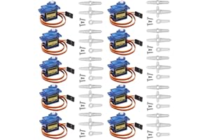RGBZONE 10Pcs SG90 Geared Micro Servo Motor 9G for Remote Control Helicopters, Micro Robot, Robot Arm and Boats