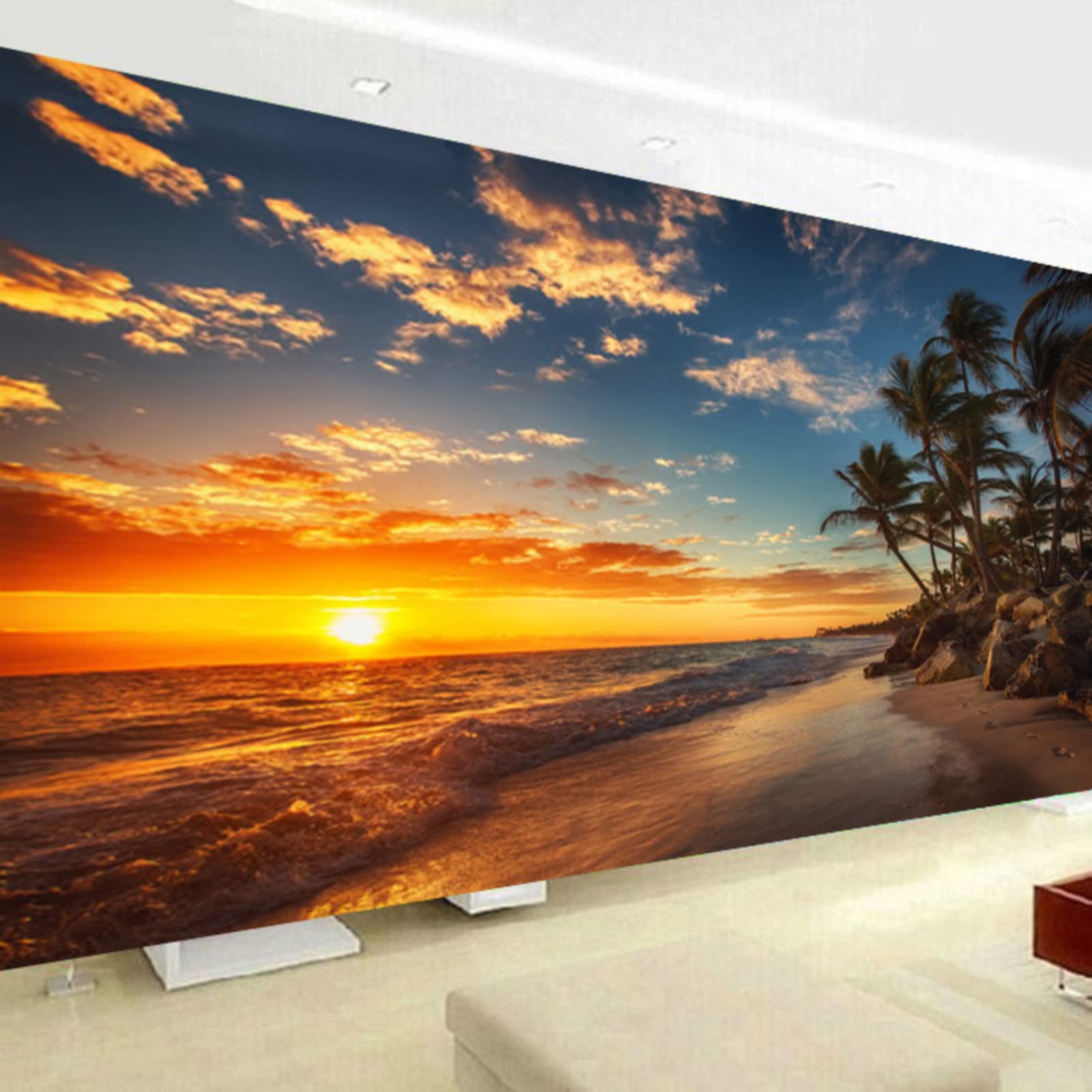 ZOYIEP DIY 5D Diamond Painting Kits, Beach Sunset Full Diamond Painting Kit for Adults, Diamond Painting Pictures, XXL Embroidery Wall Decor (150 x 80 cm)