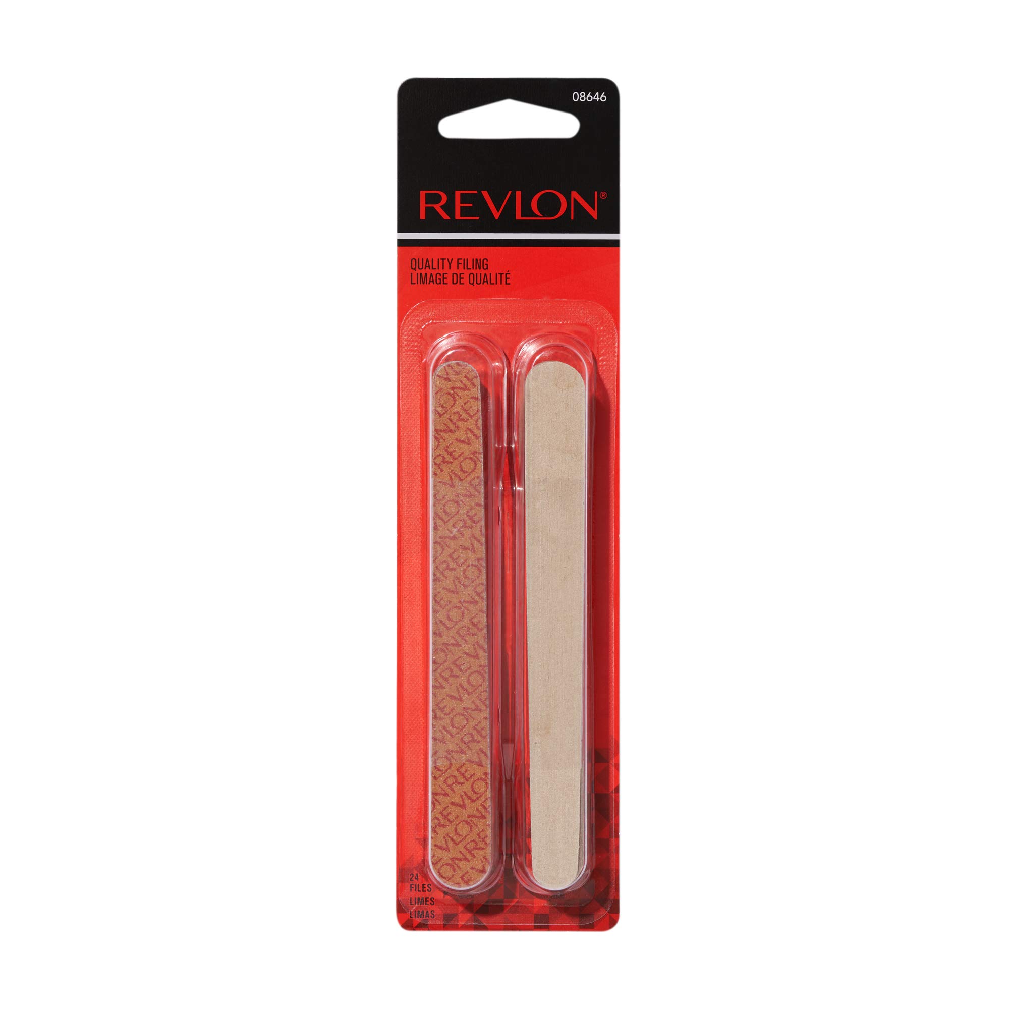REVLON Compact Emery Boards Nail File, Dual Sided for Shaping and Smoothing Finger and Toenails, 24 Count