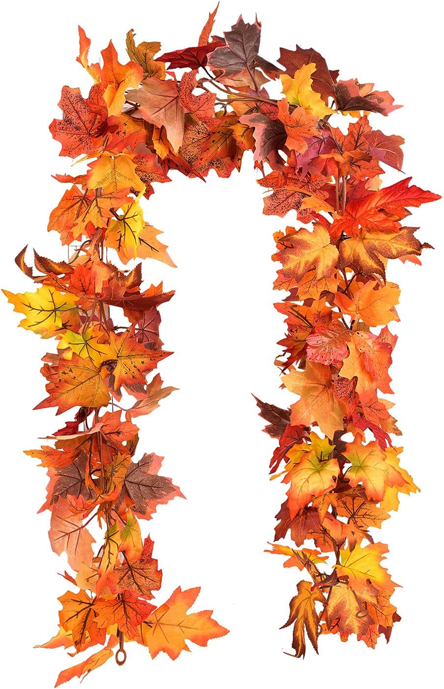 Wreaths, Garlands & Swags - LSKYTOP 12Ft 6ft/pc Fall Garland Fall Maple Leaves Garland Artificial Fall Foliage Garland for Indoor Outdoor Wedding Thanksgiving Dinner Party Decor