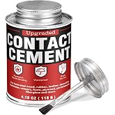 Contact Cement Adhesive 4.16 Oz, High Performance Neoprene Contact Adhesive with Brush, Flexible &amp; Strong Bonding for Leather, Woodworking, Furniture Repairs and DIY Crafts(4.15oz)