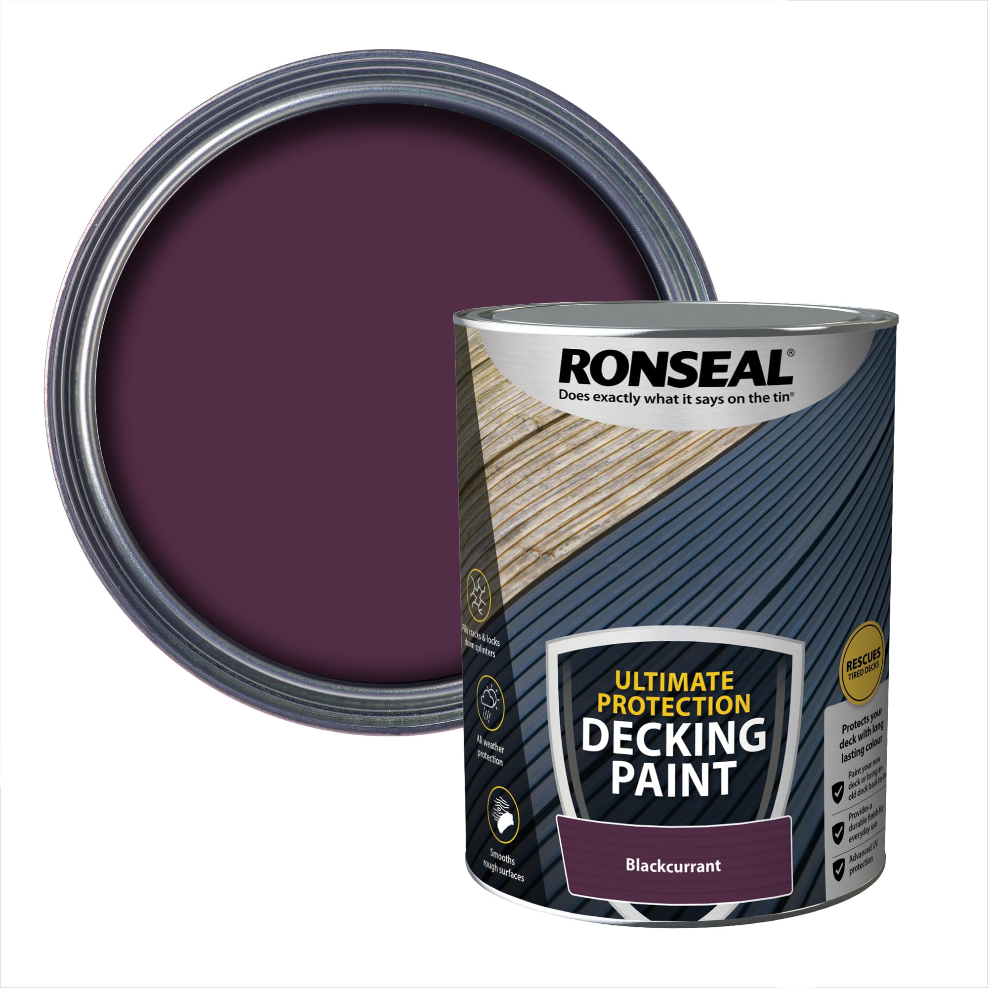 Ronseal Ultimate DECKING Paint Blackcurrant 5L