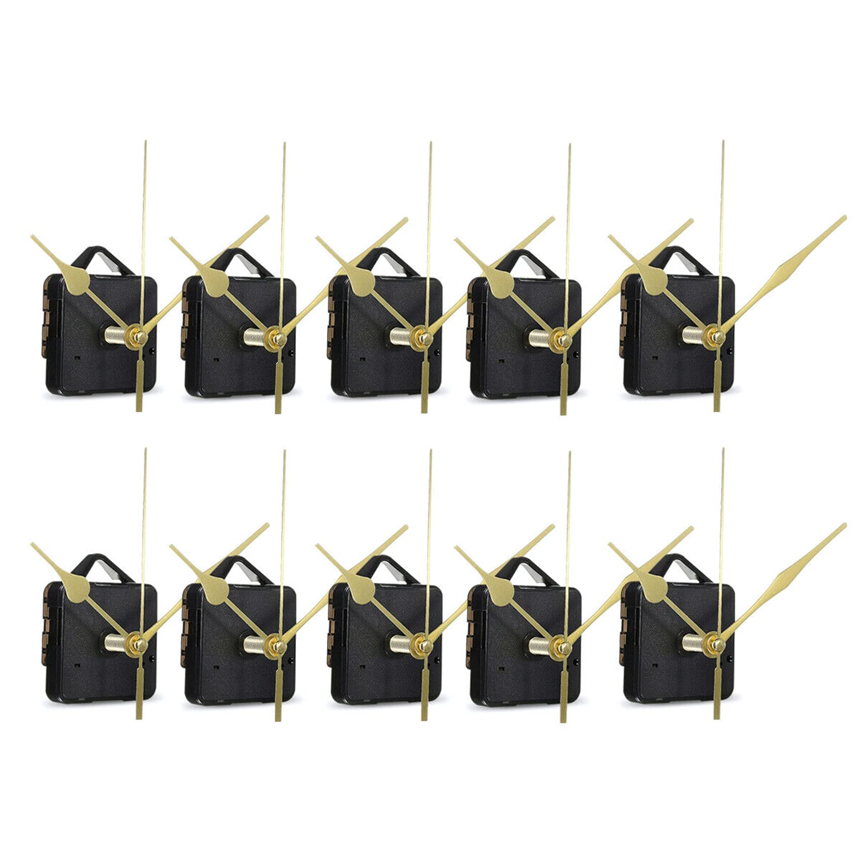 Tooteeru 10Pcs DIY Silent Movement Spindle Hands Wall Quartz Clock Movement Mechanism Repair Tools Part Clock Kit