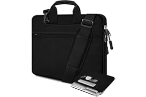 HSEOK Universal Laptop Shoulder Bag 13-17.3 Inch Shockproof Briefcase with Multi-Pockets & Adjustable Strap for MacBook Pro/Air