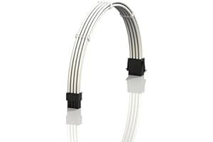 LINKUP - AVA 30cm EPS 8 Pin (4+4) CPU ATX Motherboard PSU Power Supply Braided Sleeved Custom Mod PC Extension Cable w/Combs 