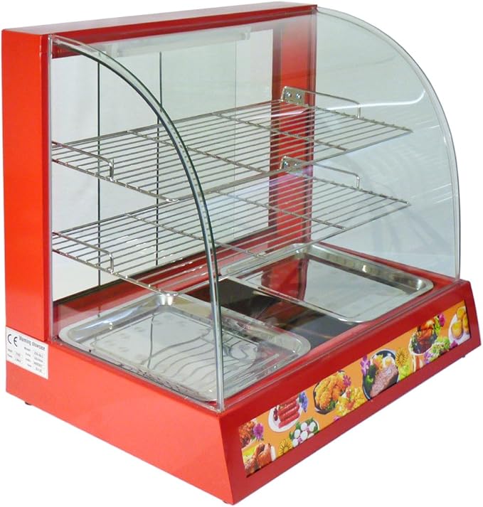 Electric Commercial Large Hot Food Pie Warmer Heated Warm Showcase