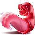 Vibrator Adult Sex Toys for Women - 4 in 1 Tongue Thrusting Vibrators Dildo Rose Sex Toys with 10 Licking Clitoral & 10 Vibration Mode, G Spot Clit Stimulator Pleasure Tools for Female Couples Games