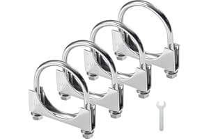 EVIL ENERGY 2.5" Heavy Duty U Bolt Exhaust Clamp, 2 1/2 Inch Stainless Steel U Muffler Clamps, Saddle Style, 4PCS