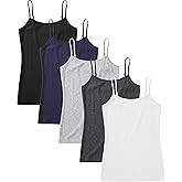 Sexy Basics Women's Cotton Stretch Camisole Tanks | Adjustable Spaghetti Strap Tank Top | Multi Packs & Colors