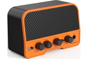 WEGROWER Electric Guitar Amp, Bluetooth 5W Rechargeable Amplifier, Clean &Overdrive Effects 2 Channels with Headphone Output, Small Guitar Amp for Electric Guitars