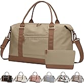 ELONGRIVER Travel Duffle Bag for Women, Weekender Bags, Hospital Bag for Labor Delivery, Lightweight Tote Duffel Overnight Bag with Luggage Sleeve, Airplane Travel Bags with Toiletry Bag, Large, Khaki