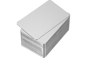 PATIKIL 0.8mm Stainless Steel Metal Business Cards, 50 Pack Matte Blank Name Card Laser Engraving for DIY Gift Cards, Silver
