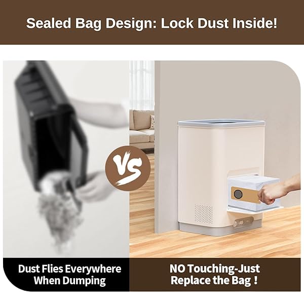 THAMTU TOUCHLESS VACUUM AUTOMATIC DUSTPAN CLEANER PET HAIR REMOVER VACUUM CLEANER WITH DUST BAG ELECTRIC DUSTPAN FOR SWEEPING HAIR VACUUM FOR SALONS FOOD DIRT KITCHEN